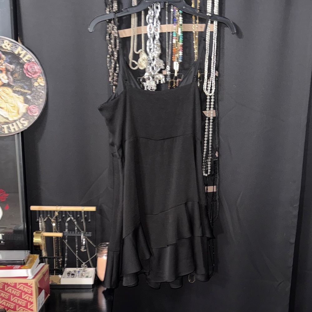 Express Black Ruffled Mini Dress - Picture 6 of 6